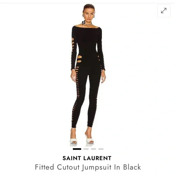 Saint Laurent Black Cut-Out Jumpsuit New edgy